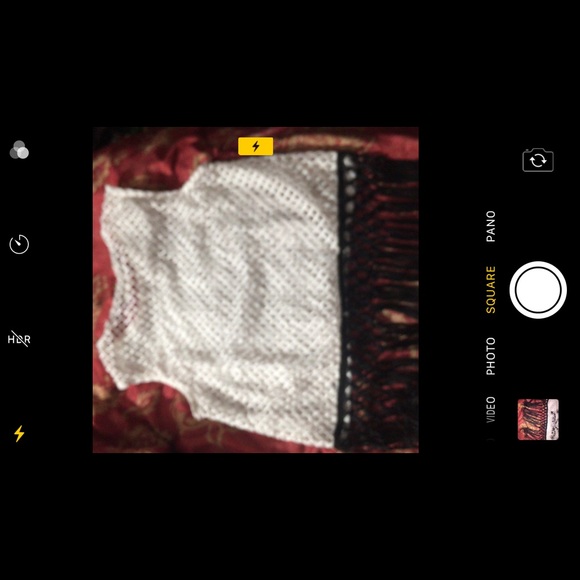 Zara Beaded Mesh and Lace Tank with black fringing - Picture 8 of 10